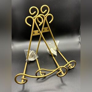 Gold Brass Toned Metal Decorative Wall Easels screws included